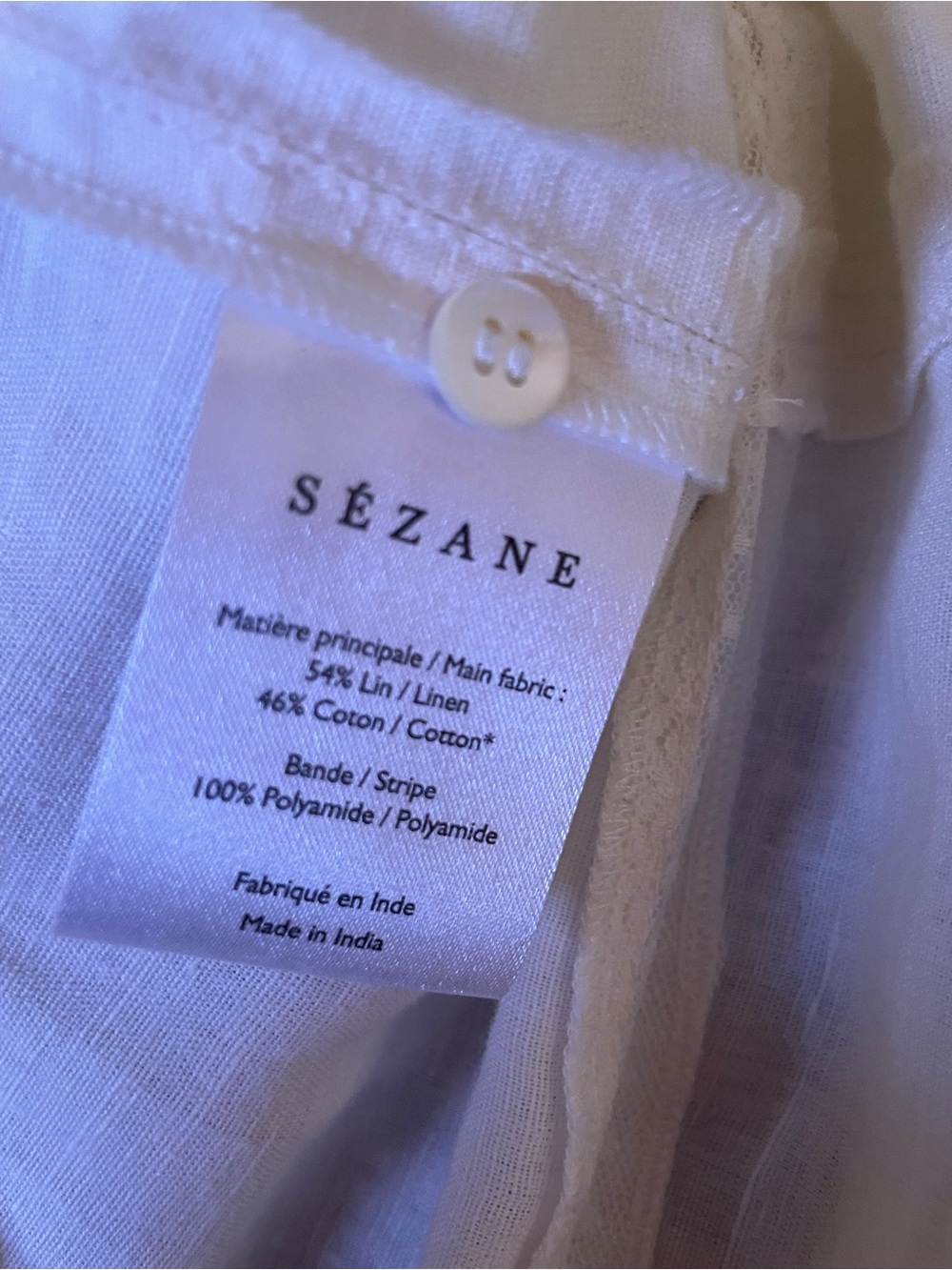 Sezane Frances Blouse in Ecru Size 8/Fr 40 - Picture 11 of 13